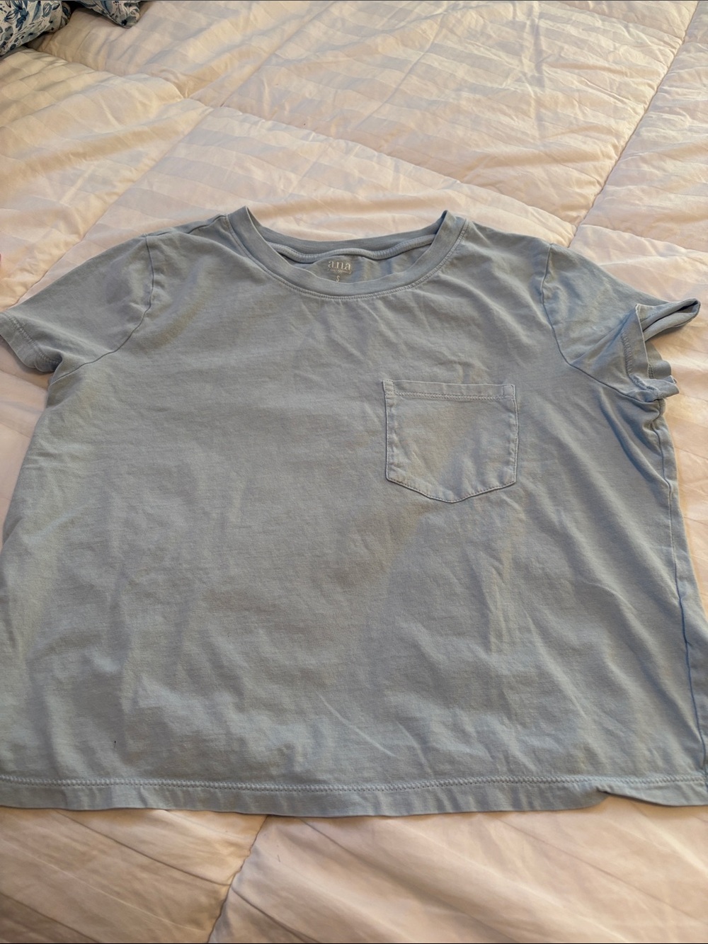 a.n.a Light Blue Short Sleeve Pocket Tee